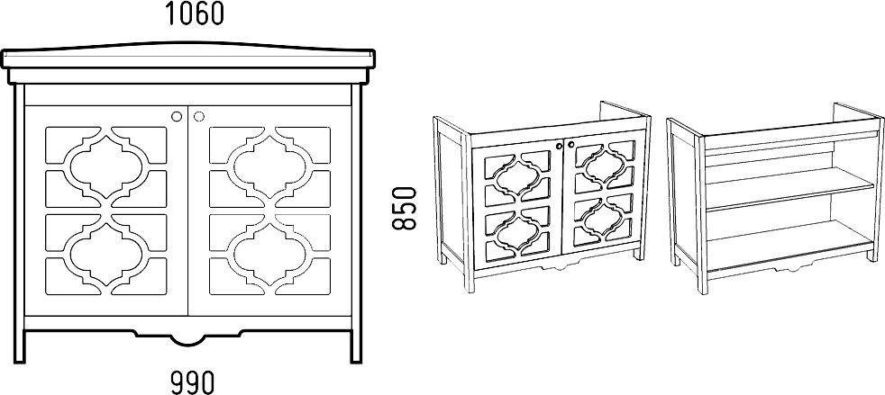 Тумба для комплекта Corozo Манойр 105 SD-00000357 - 4