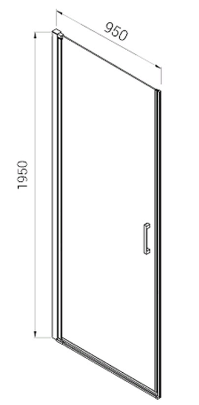 Душевая дверь Vincea Alpha 95 хром стекло рифленое VDP-3AL950MT - 1