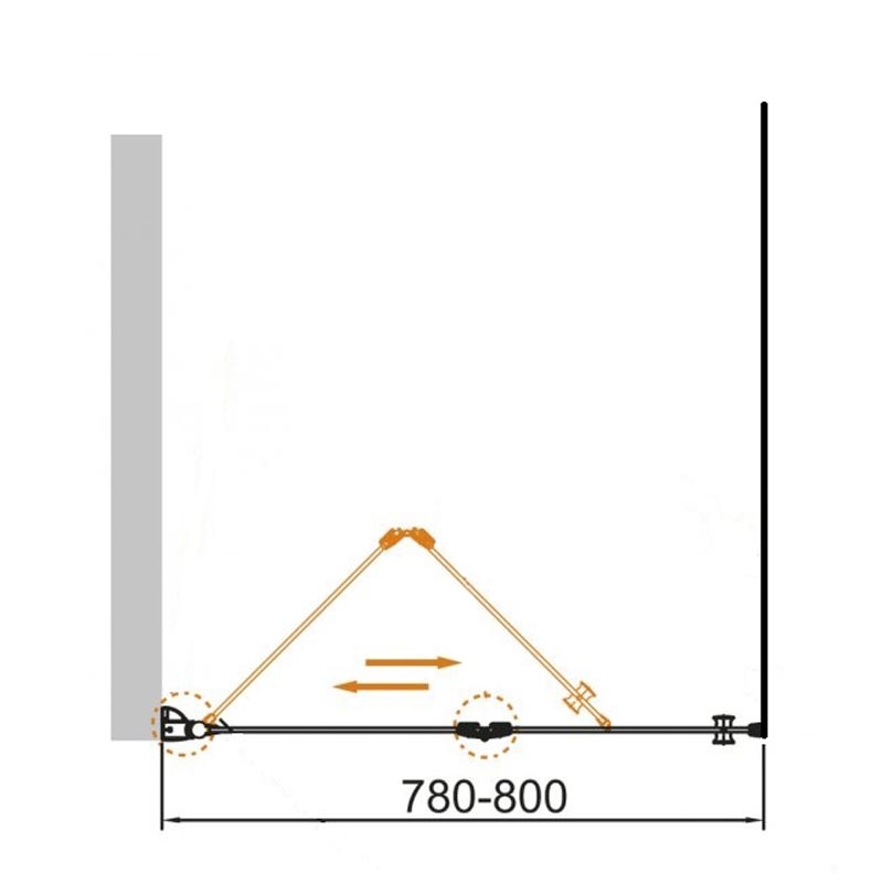 Душевая дверь Cezares Eco 80 хром стекло прозрачное ECO-O-40/40-C-Cr - 2
