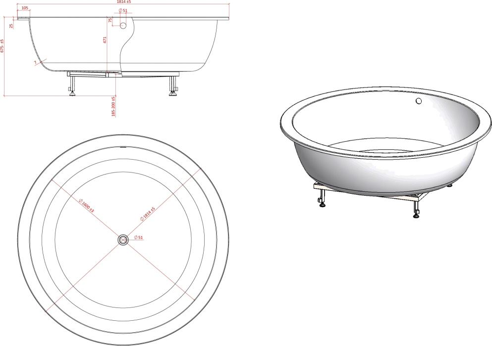 Ванна из искусственного камня Астра-Форм Олимп 01010026 - 4