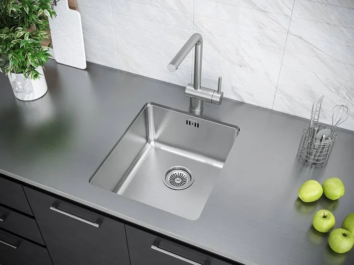 Мойка кухонная Paulmark Aller 38 брашированная сталь PM904438-BS - 2