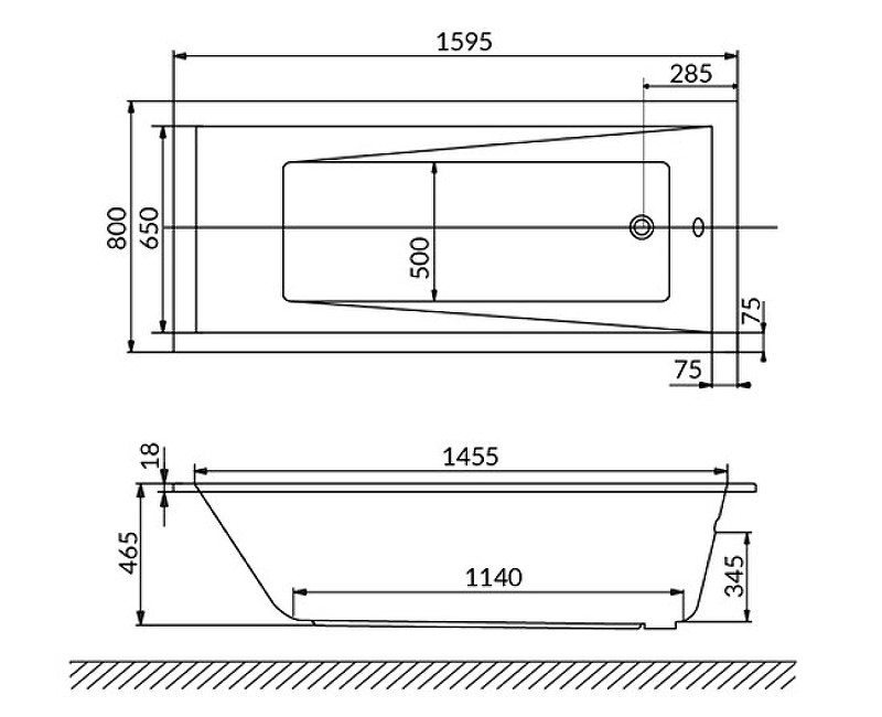 Ванна акриловая WHITECROSS Wave Slim Relax 160x80 с гидромассажем белый - бронза 0111.160080.100.RELAX.BR - 7