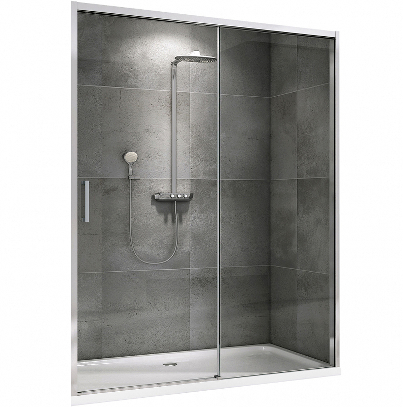 Душевая дверь Abber Komfort 140 хром стекло прозрачное AG93140 - 0