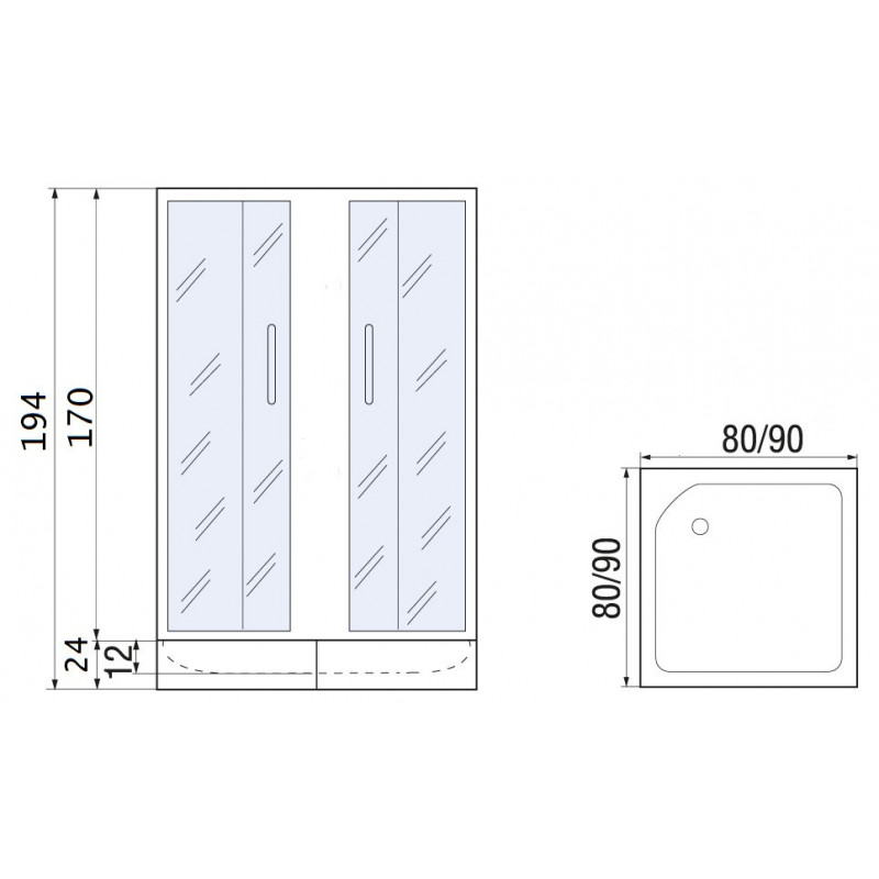 Душевой уголок River Morava 80/24 MT  10000008321 - 1