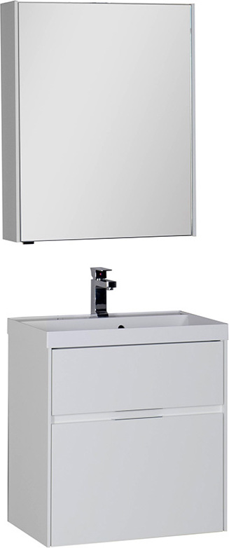 Мебель для ванной Aquanet Латина 60 2 ящика белая - 0