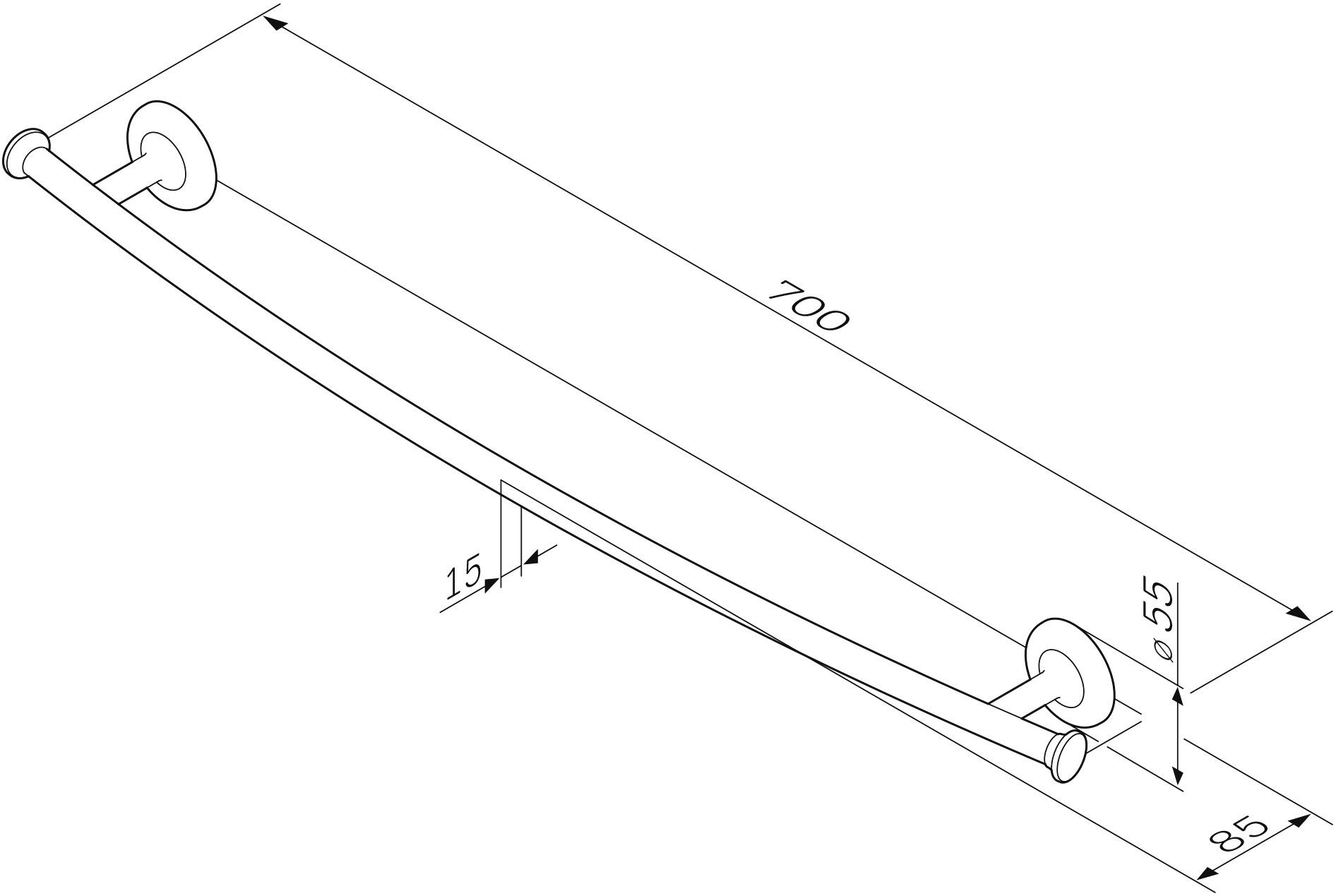 Полотенцедержатель AM.PM Like A80346400 - 5
