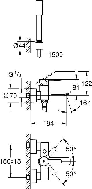 Смеситель Grohe Lineare New 33850001 для ванны с душем - 3