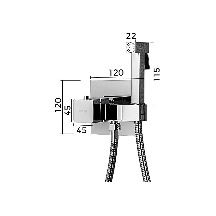 Термостатический смеситель с гигиеническим душем Gappo G7207-40 - 1