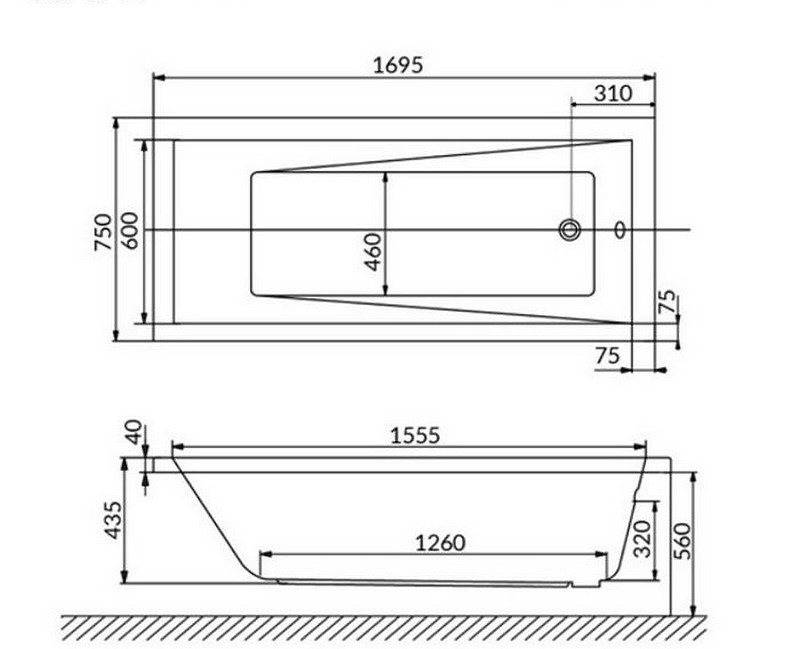 Ванна акриловая WHITECROSS Wave Soft 170x75 с гидромассажем белый - бронза 0101.170075.100.SOFT.BR - 9
