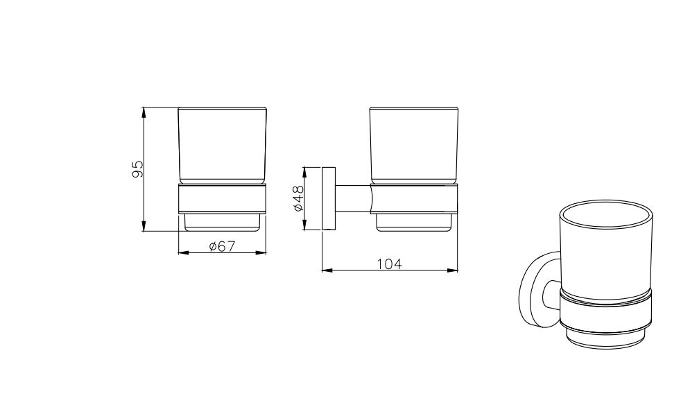 AQ4004CR ВЕГА стакан с держателем - 1