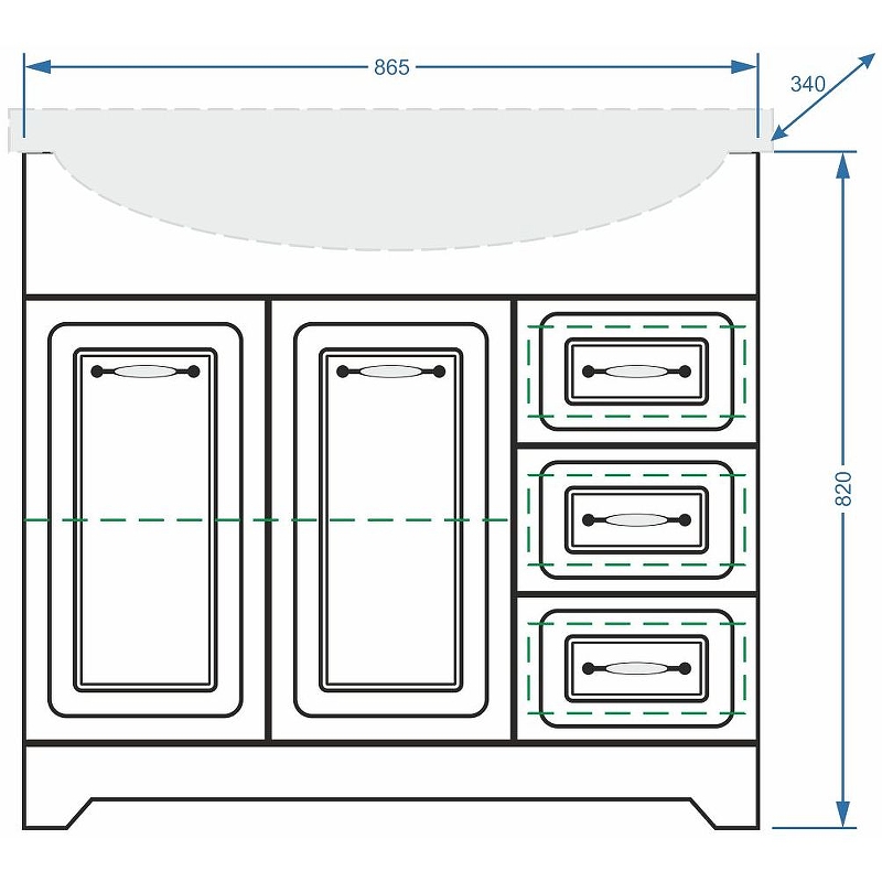 Тумба под раковину Stella Polar Кармелла Эльбрус 90 белый SP-00000175 - 4