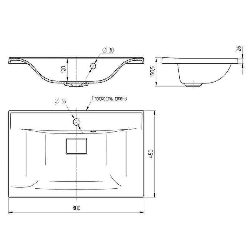 Тумба с раковиной Vincea Mia 80 белая - 4