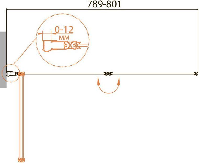 Шторка на ванну Cezares Relax V-2-80/140-P-Bi-L стекло punto RELAX-V-2-80/140-P-Bi-L - 2