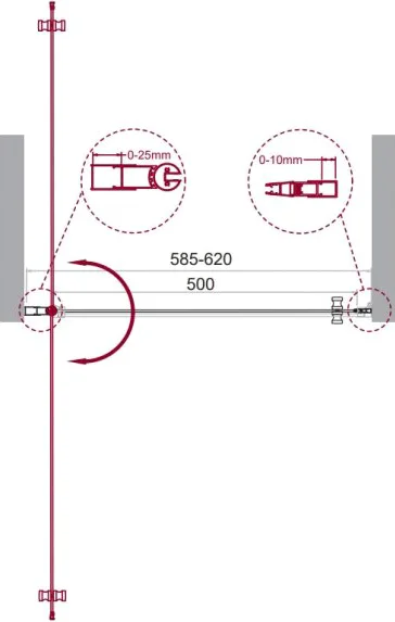 Душевая дверь BelBagno Etna 60 профиль хром  ETNA-B-1-60-C-Cr-90 - 4