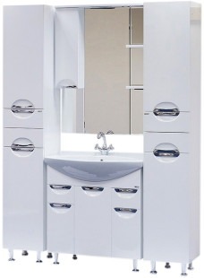 Тумба с раковиной Misty Орхидея 75 белая глянцевая СО000006651 - 1