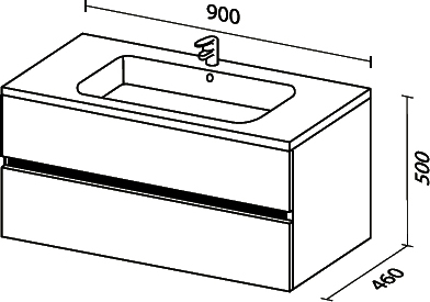 Тумба под раковину Sanvit Кубэ-2 90 белый глянец kkube2090w - 2