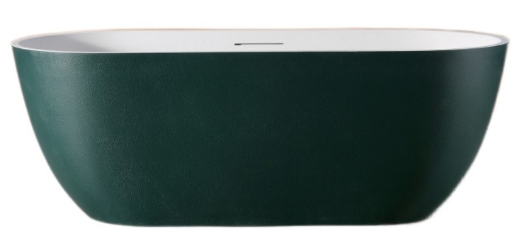 Ванна из искусственного камня Abber Frankfurt 170х75 темно - зеленый матовый AM9941MBG - 0