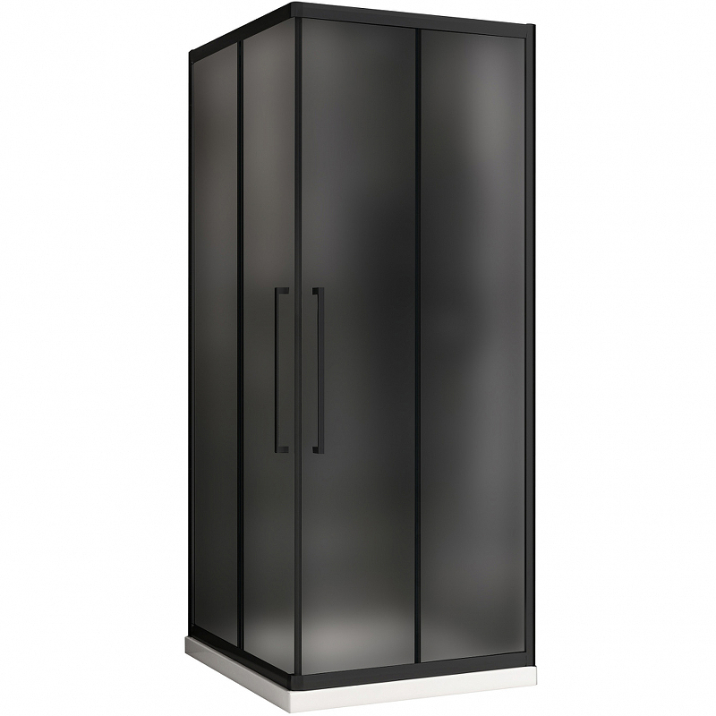 Душевой уголок Abber Schwarzer Diamant 80х80 черный стекло матовое AG02080BMH - 0