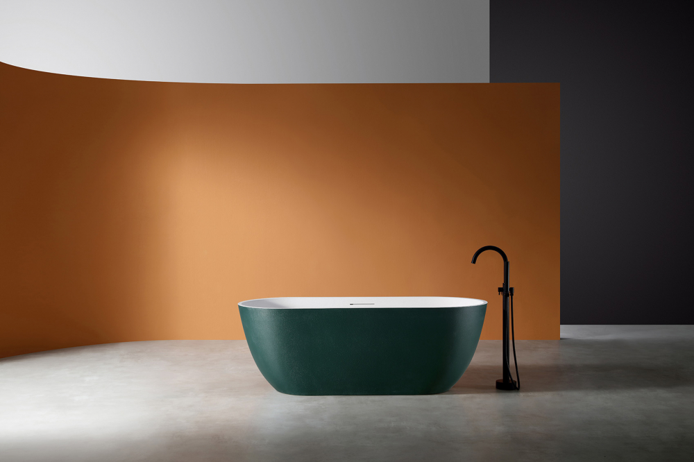 Ванна из искусственного камня Abber Frankfurt 170х75 темно - зеленый матовый AM9941MBG - 2