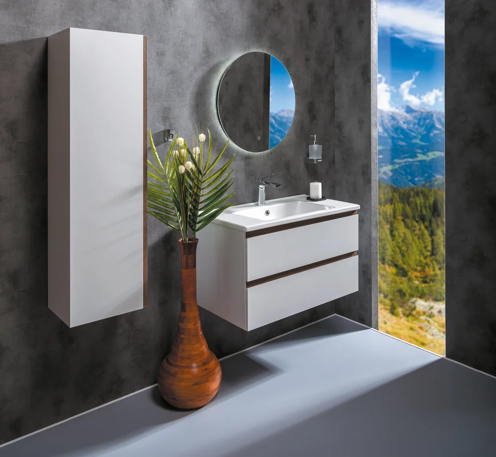 Тумба под раковину Armadi Art Capolda 85 белый ручка дерево 849-085-WW - 3