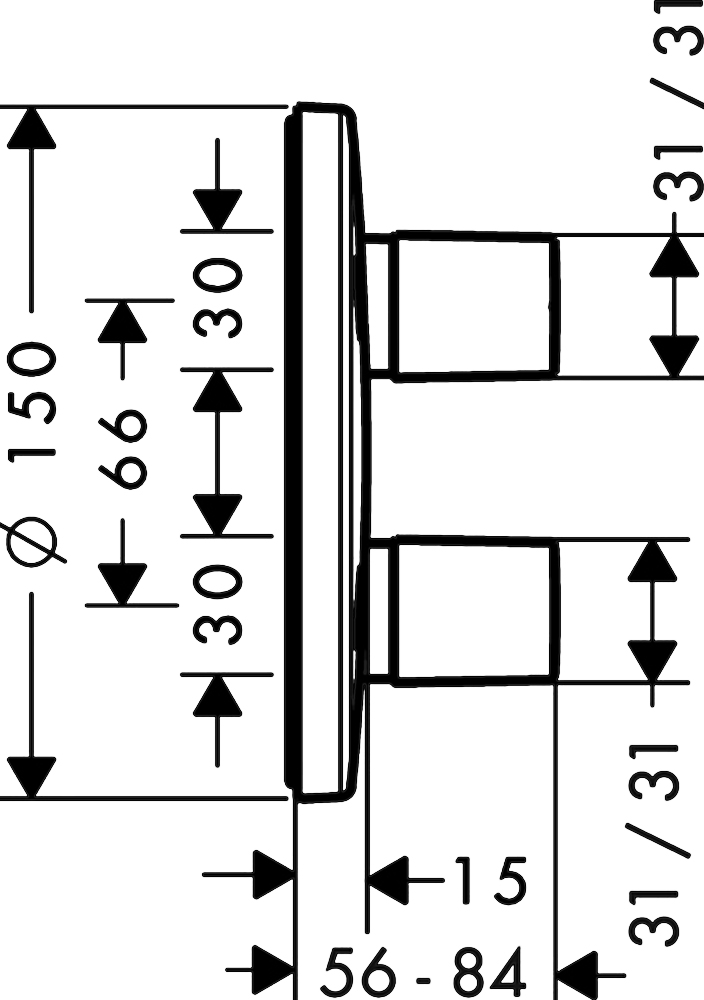 Вентиль Hansgrohe Metris хром  31958000 - 1