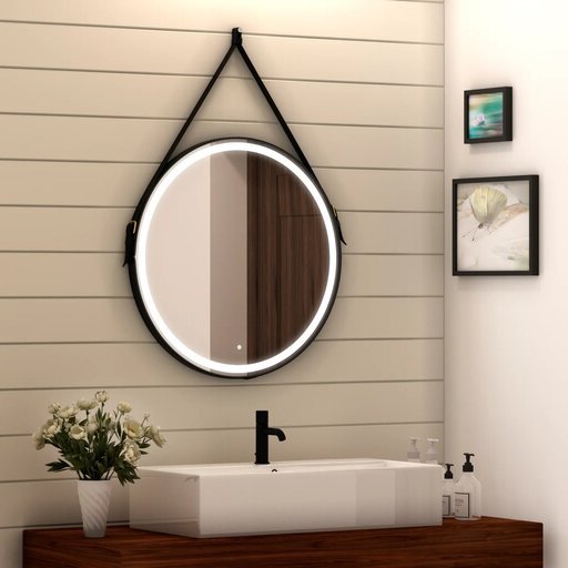 Зеркало Art&Max Milan 80 черный ремень AM-Mil-800-DS-F-Nero - 0