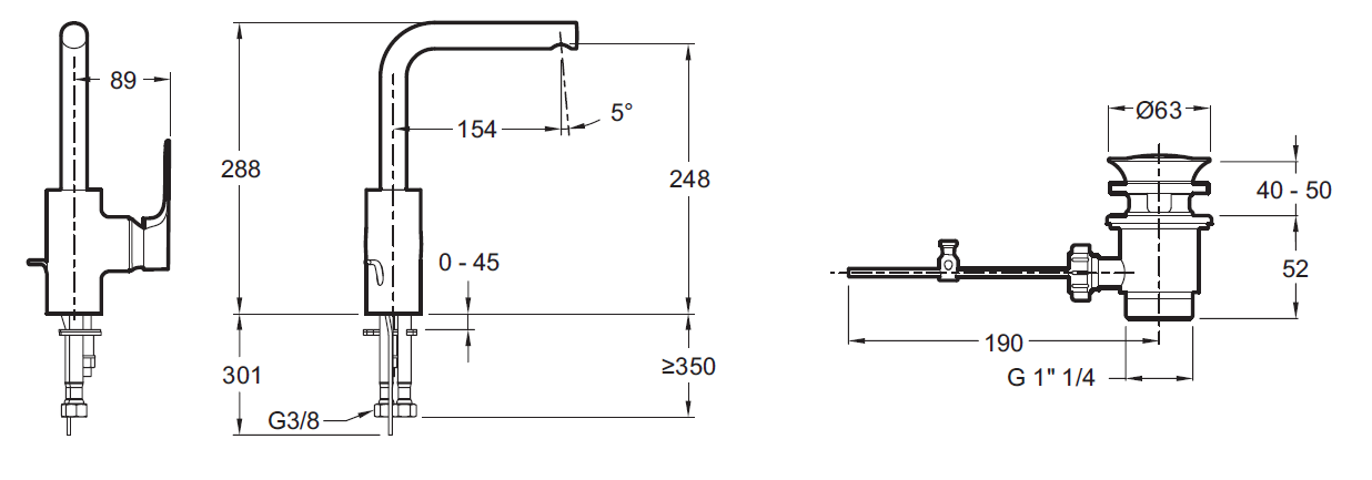Смеситель для раковины Jacob Delafon  хром  E72357-CP - 1