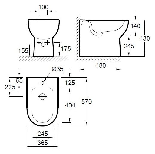 Биде напольное Jacob Delafon Odeon Up  E4738-00 - 3