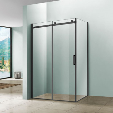 Душевой уголок Vincea Como 120х100 черный стекло прозрачное VSR-1C1012CLB - 0
