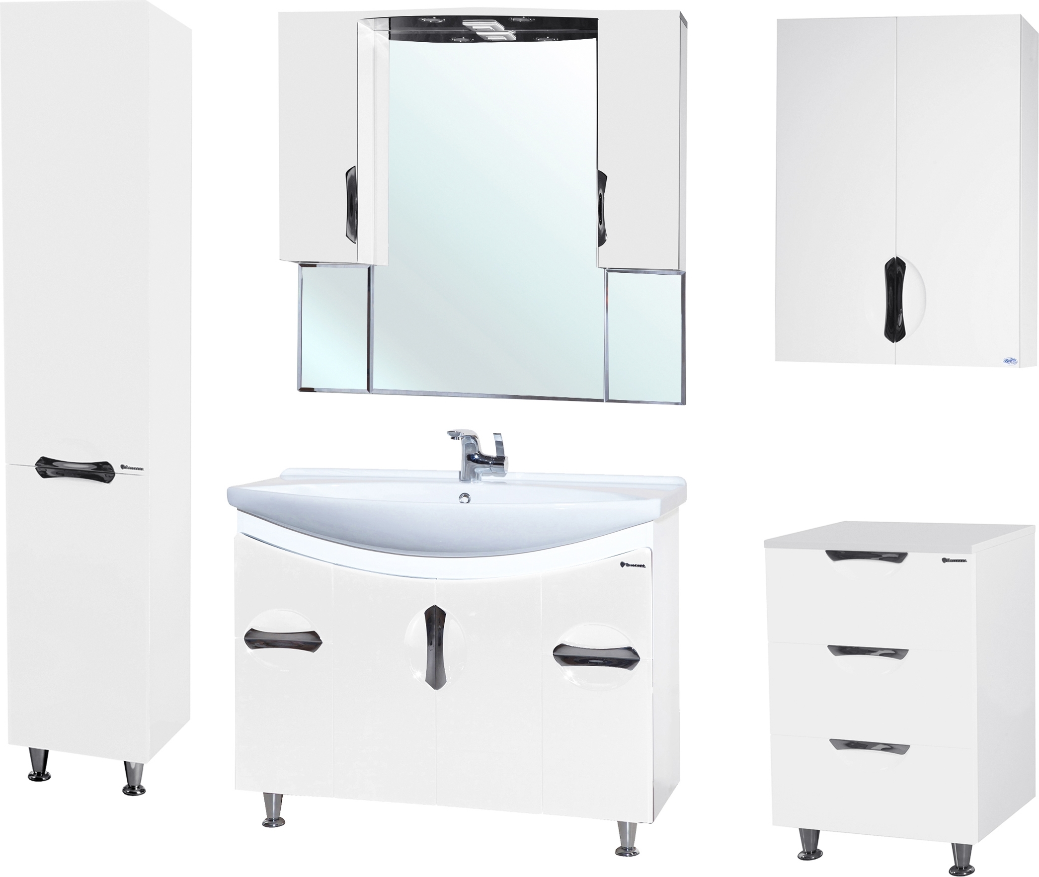 Тумба с раковиной Bellezza Лагуна 105 белая - 1