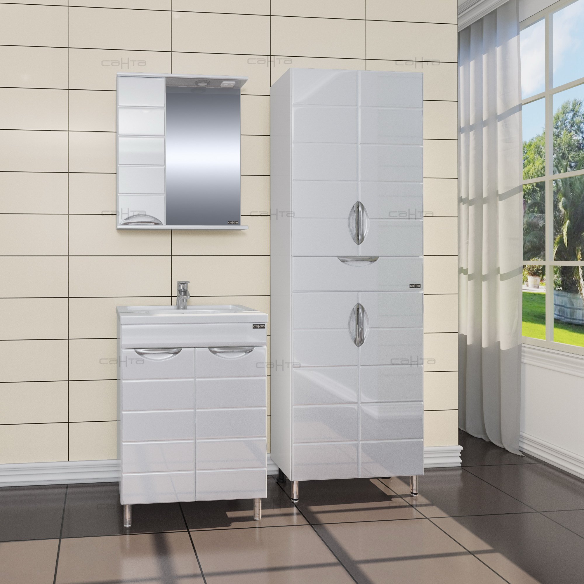 Зеркало в ванную Санта Родос 60 см  106015 - 1