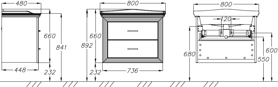 Тумба для комплекта Opadiris Карат 80 золото 00-00003520 - 4