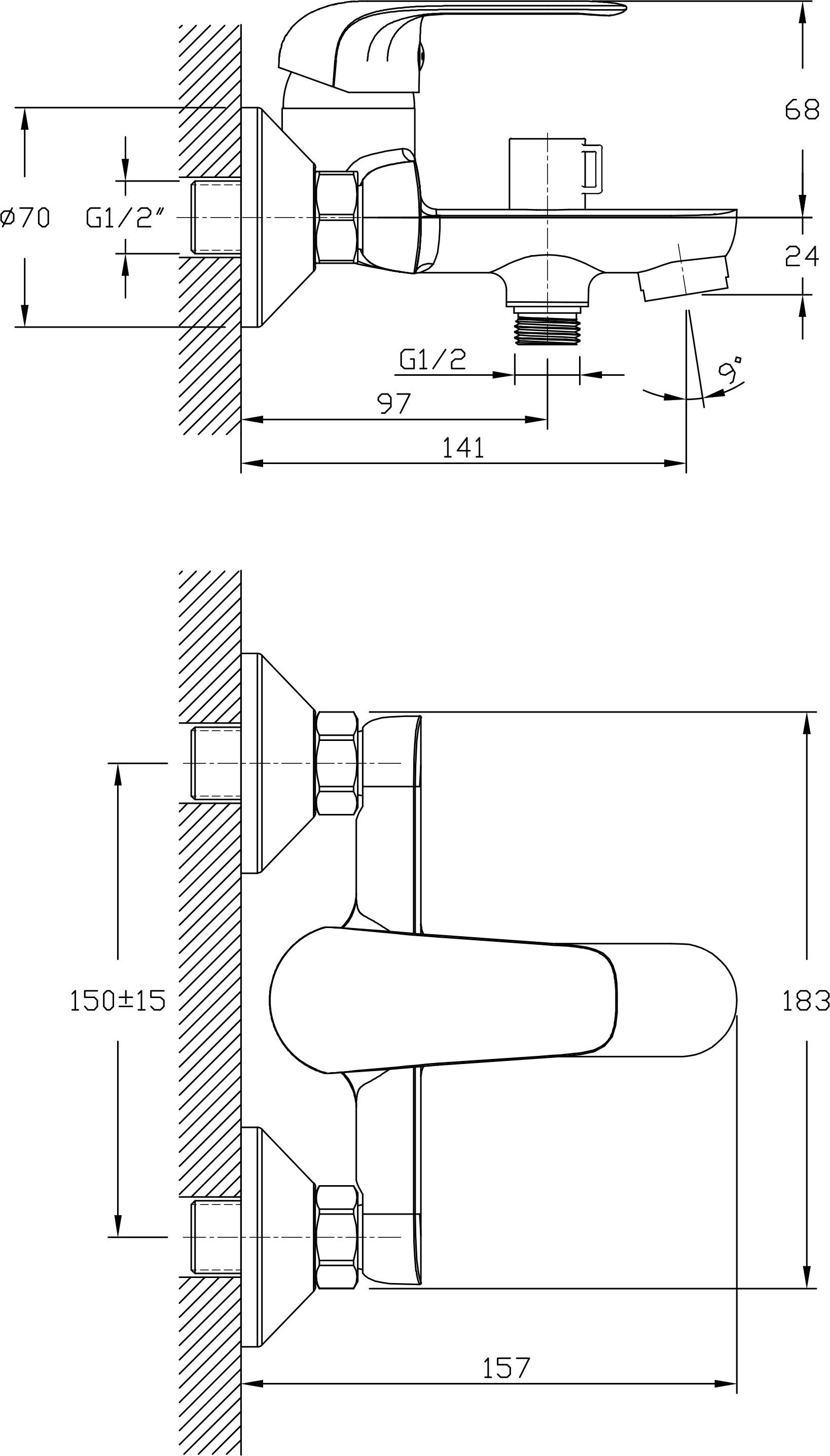 Смеситель для ванны RUSH Fiji  FI1835-44 - 5