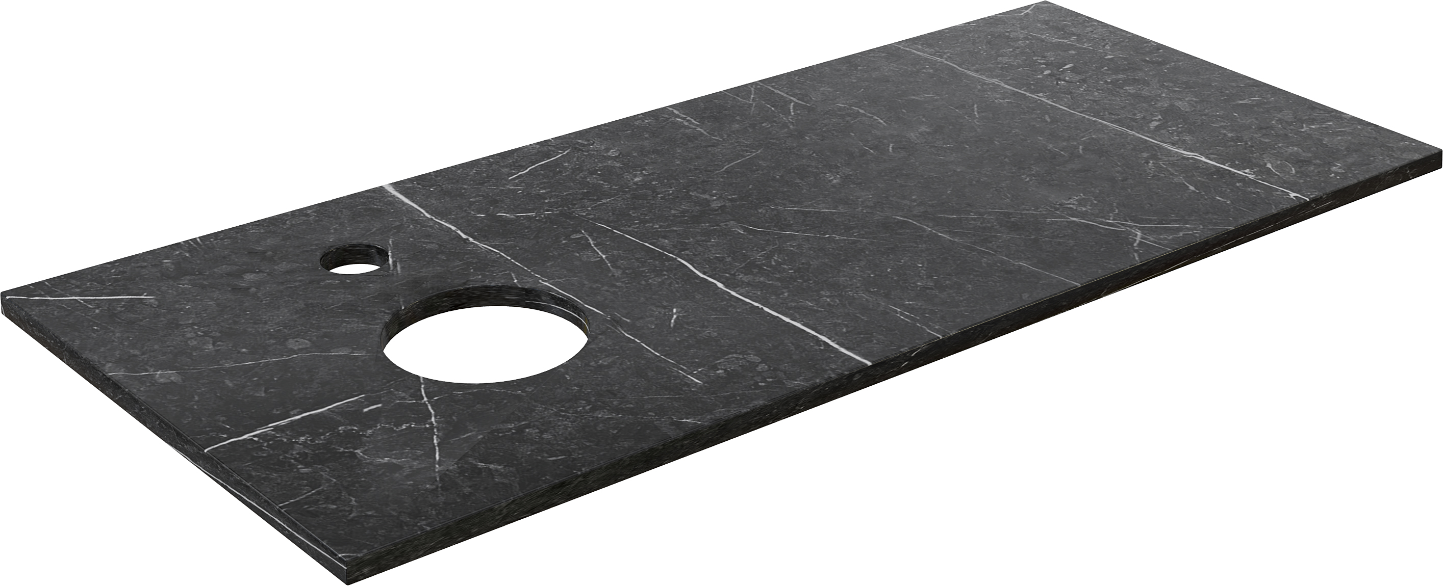 Столешница с раковиной DIWO Элиста 120 чёрный мрамор, с раковиной Moduo 50 Square 555914 - 5