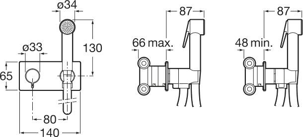 Гигиенический душ Roca Be-fresh 5B9361C00 со смесителем 75B9361C00 - 2