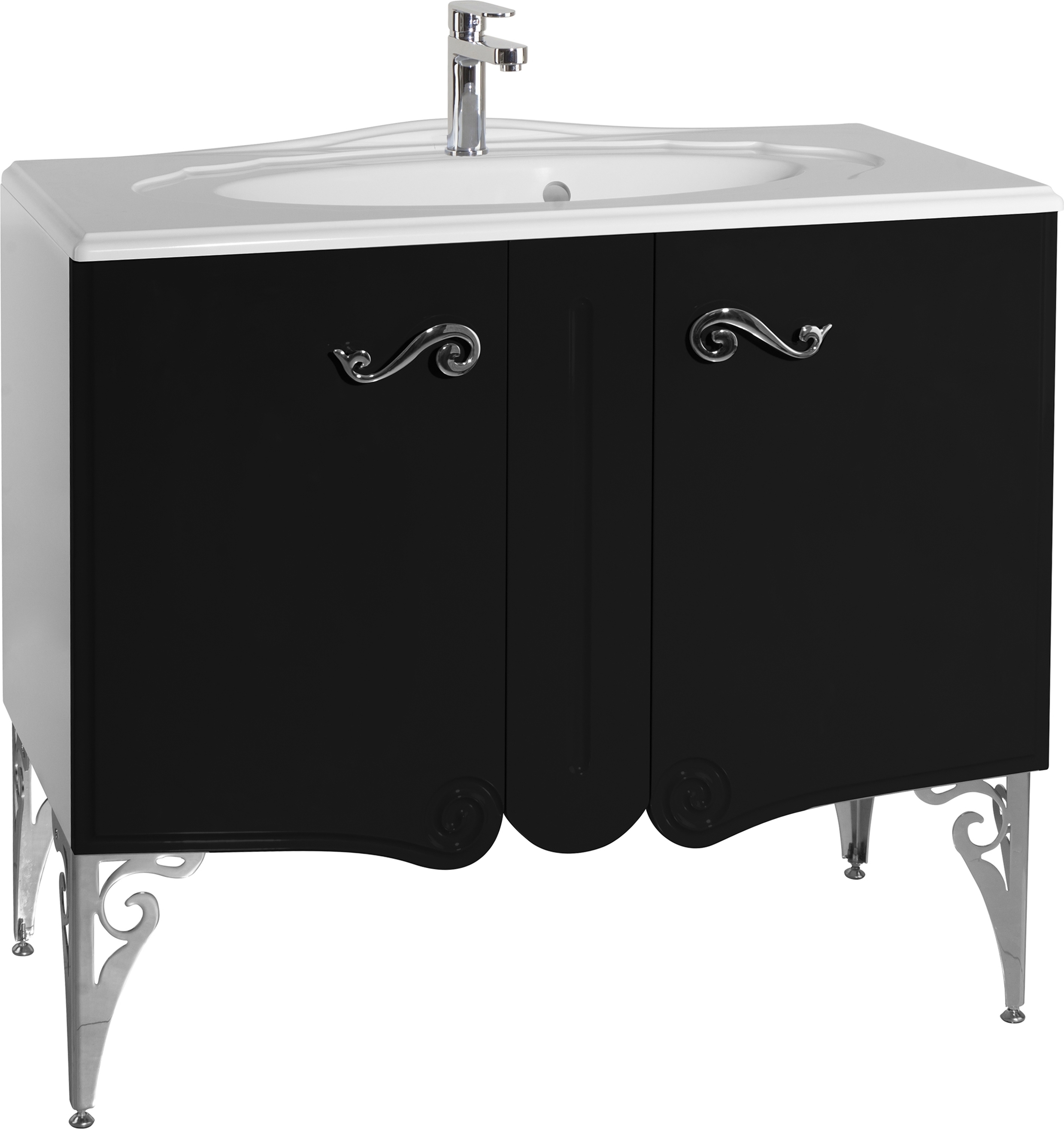 Тумба с раковиной Bellezza Эстель 90 черная - 0