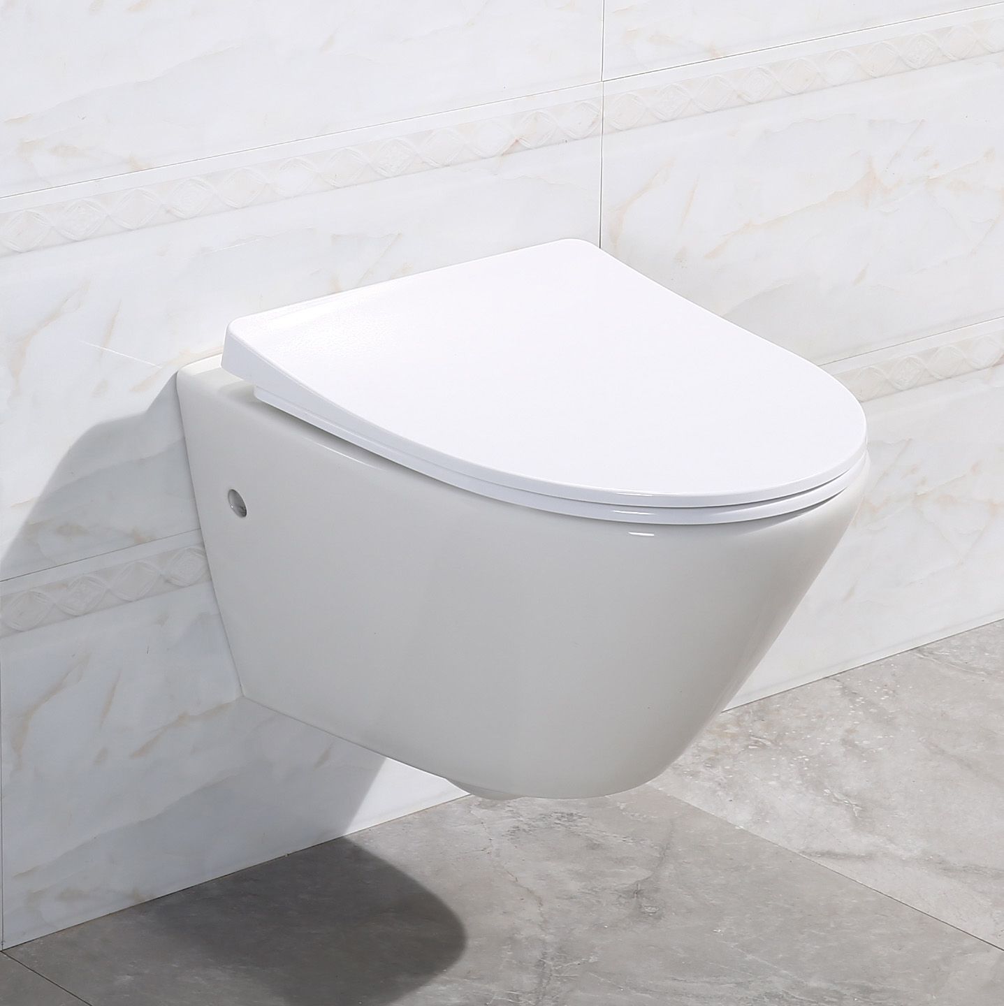 Унитаз подвесной BelBagno Alpha безободковый, с сиденьем микролифт BB2177SC BB300CHR - 1