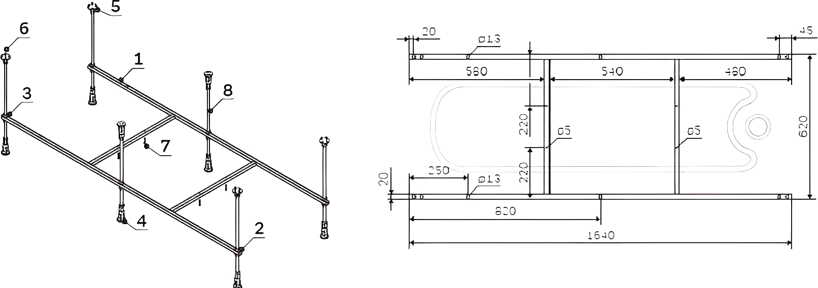 Акриловая ванна STWORKI Карлстад 170x75, с каркасом и сливом-переливом 563281 - 7