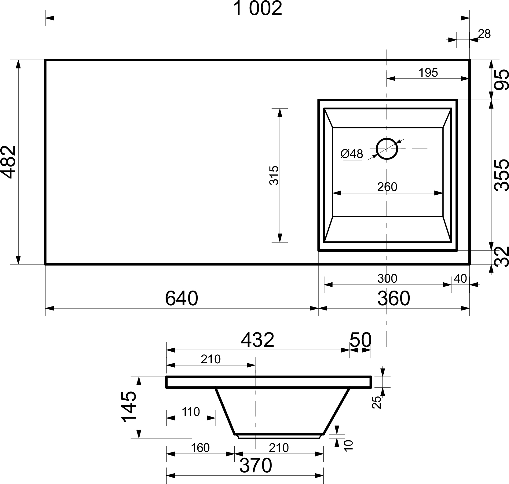 Мебельная раковина Эстет Даллас 1000 ФР-00002062 R - 4