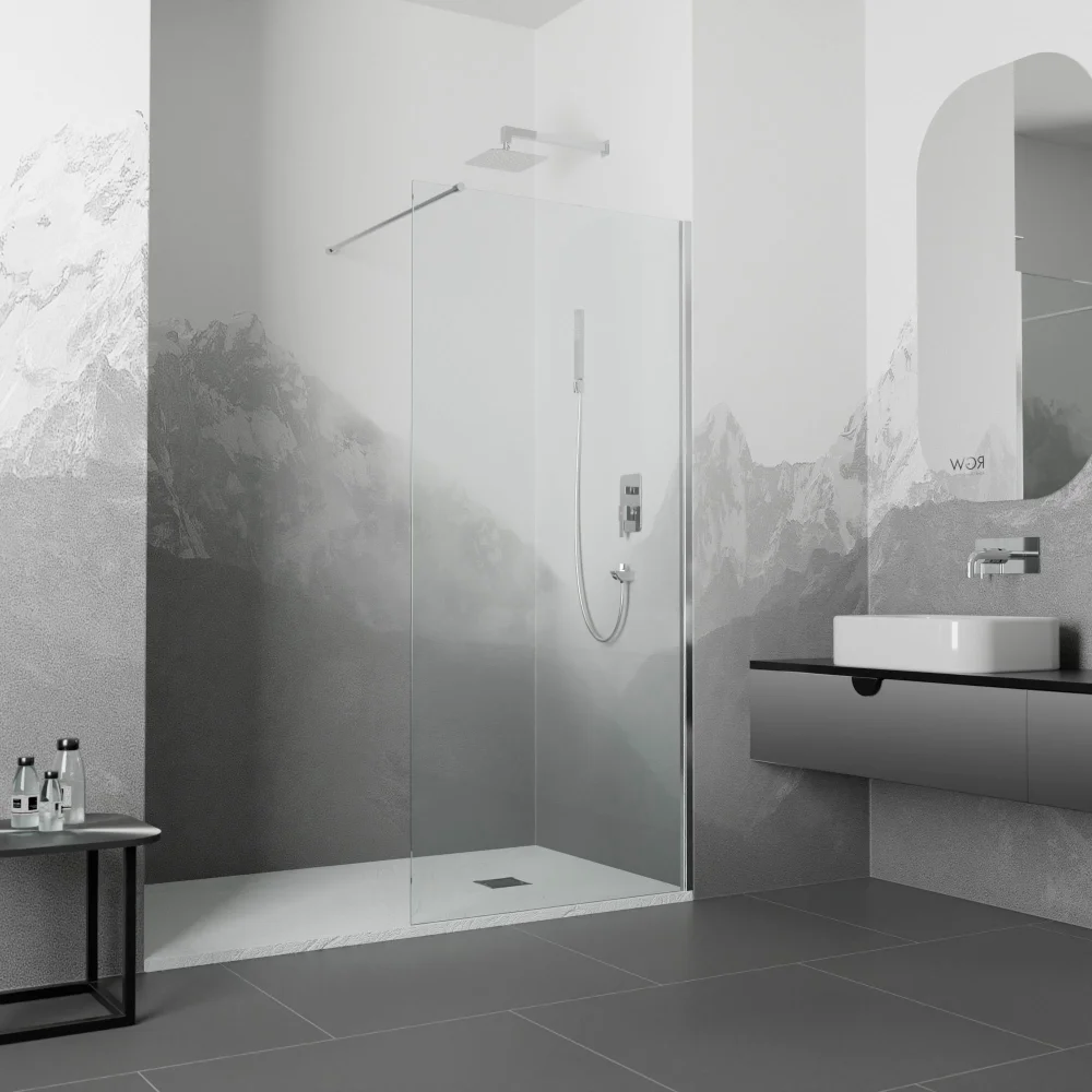 Душевая перегородка RGW Walk In WA-010 80х195 профиль хром стекло прозрачное 351001008-11 - 1