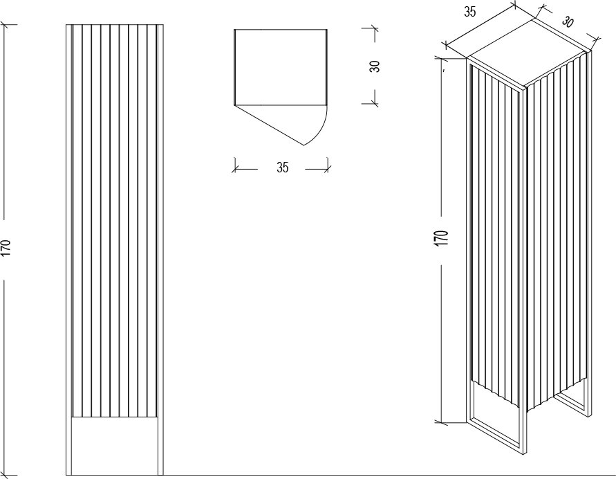 Шкаф-пенал Armadi Art Monaco L белый глянец - золото 868-WG-L - 5