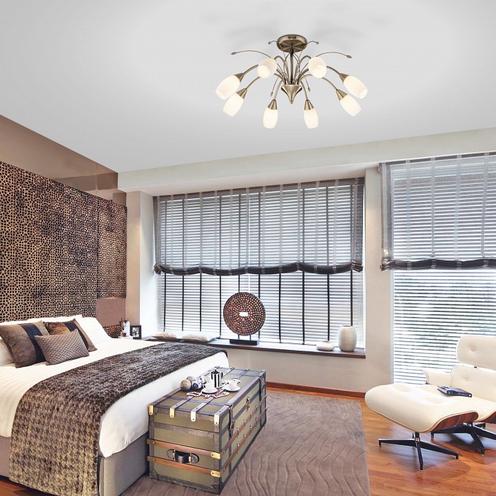 Люстра на штанге Eurosvet Ginevra 30280/8 античная бронза - 1