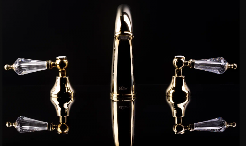 Смеситель для раковины Boheme Tradizionale бронза с прозрачными кристаллами Swarovski 297-SW - 0