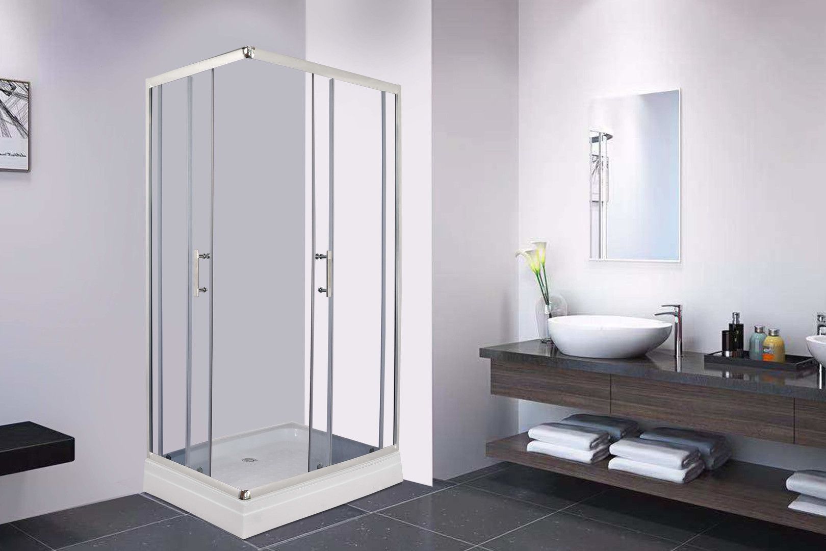 Душевой уголок Parly Quadro QZ71S L/R  QZ71S с поддоном - 3