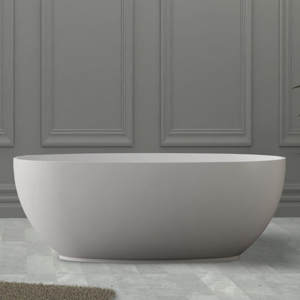Ванна из искусственного камня ABBER Stein AS9641-1.3 белая матовая - 0