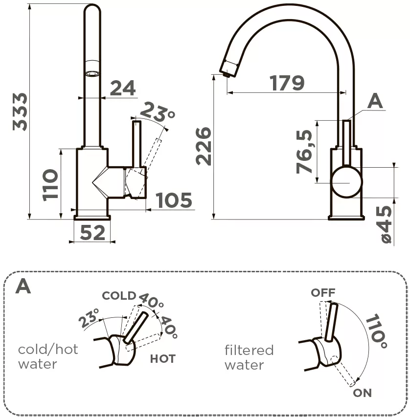 Смеситель для кухни Omoikiri Shinagawa черный  4994403 - 1