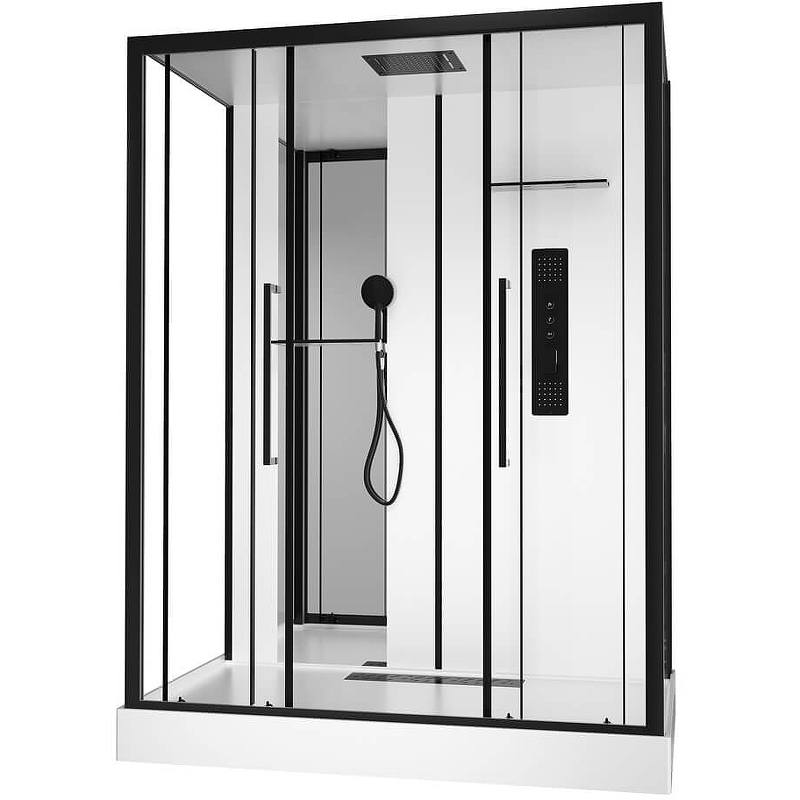 Душевая кабина Black&White Galaxy 160х85 черная с гидромассажем 8030000 - 0