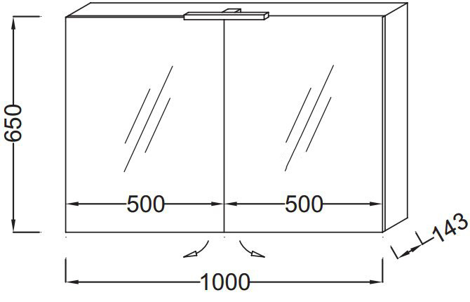 Зеркало-шкаф Jacob Delafon Rythmik 100 с подсветкой EB797RU-E10 - 1
