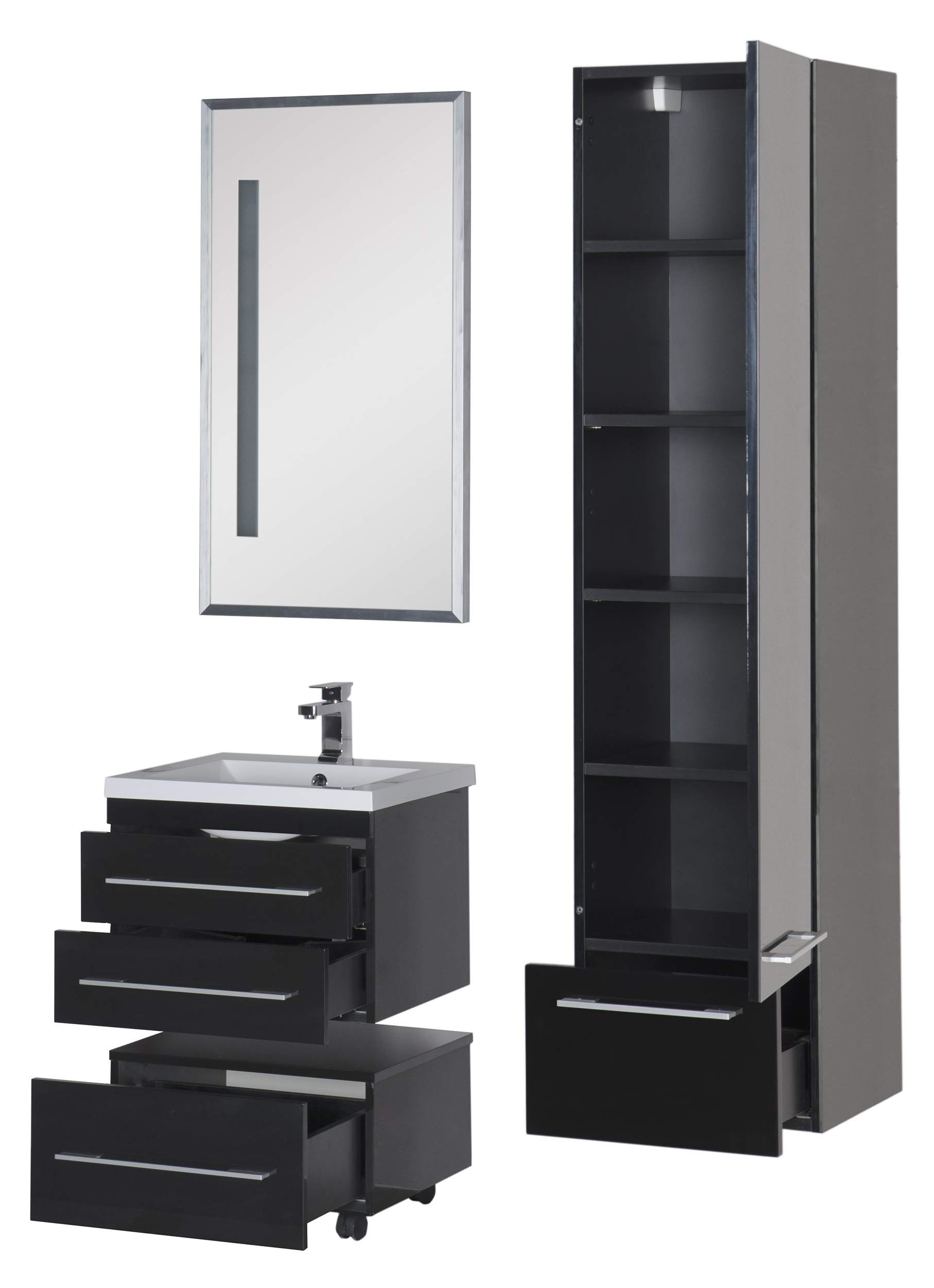 Тумба Aquanet Нота 58 подкатная, черная 00170731 - 24