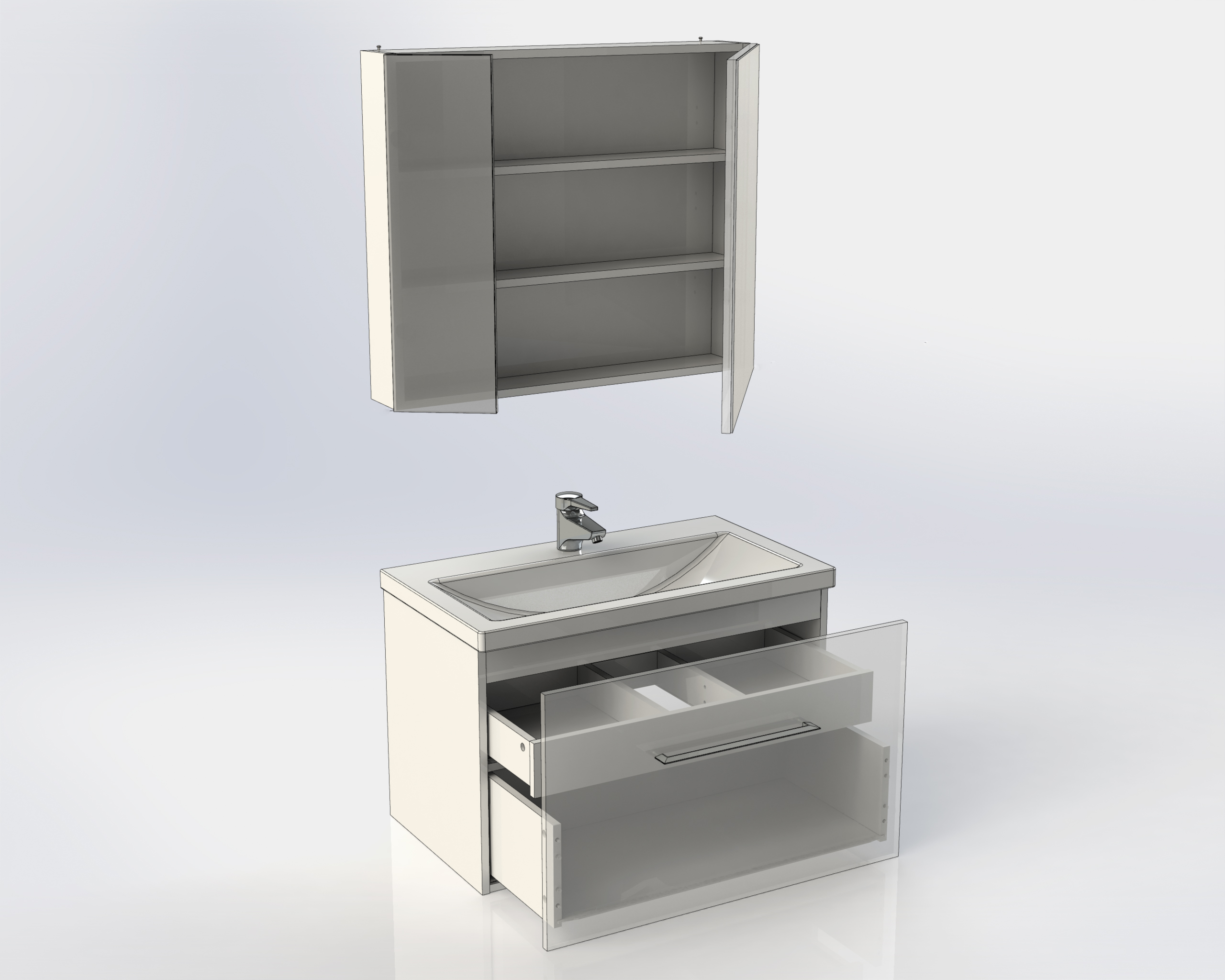 Мебель для ванной Aquanet Порто 80 белая - 7